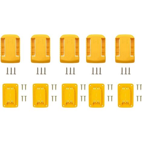 Set di 5 supporti gialli per trapani da 20V e 60V, montaggio a parete con viti, scaffale portaoggetti in plastica ABS per garage e officina. (1/5)