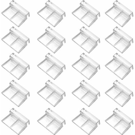 Supports pour couvercles d'aquarium en verre, 20 unités, acrylique transparent, 6 mm d'épaisseur, installation sécurisée sans cadre.-AquaForge (1/5)