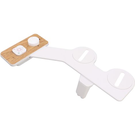 Accessoire de bidet pour toilettes avec raccord en T en cuivre 7/8, bouton à effet bois et double buse pour le lavage hygiénique et féminin (1/5)