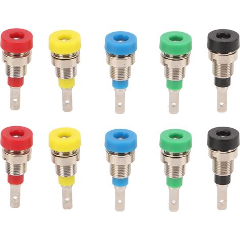Lot Banane Double 5 Couleurs Laiton 2mm Douille de Fixation Panneau pour Électronique Bateaux Camping-Cars (1/5)