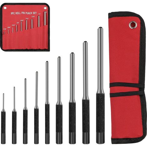 9 Pièces Chasse Goupille avec Sac de Rangement en Nylon, 1,5 MM-8 MM, Adapté à Réparation de Montres, au Cuir, aux Bijoux, à L'artisanat (1/5)