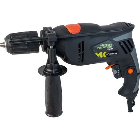 Perceuse à percussion filaire 750W – Vitesse variable 0-3000/min – Mandrin auto-serrant 13mm – Pour béton, bois et métal (1/5)
