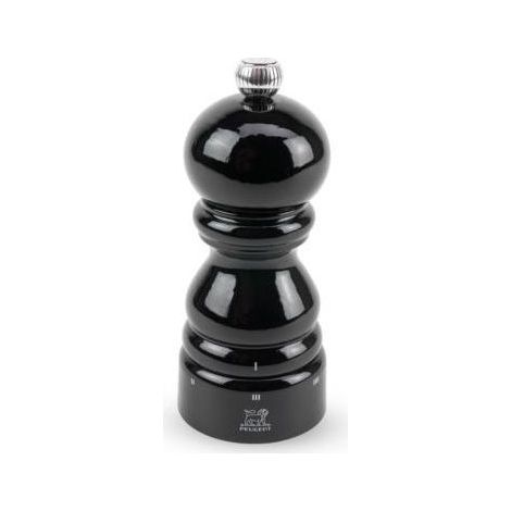 Peugeot 23683 Paris Macinapepe Regolabile con Sistema u'Select 6 Posizioni in Legno di Faggio Nero Laccato Altezza 12 cm colore Nero
