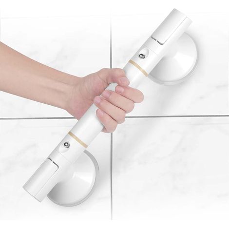 Poignées de douche à ventouses, barre d'appui mobile sans perçage, poignées de baignoire murales, poignée de salle de bain, pour personnes âgées/enceintes/handicapées/enfants (1/5)
