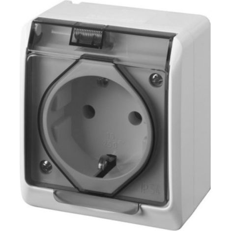 Base enchufe elec estanco tt s/lat 16a-250v ip54 abs bl pool