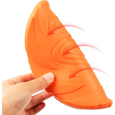 Lot de 2 Frisbees pour Chien 18 cm, Jouet à Mâcher Résistant, Disque Flottant en Caoutchouc Naturel pour Piscine, Plage et Jeux Aquatiques, Orange et Vert (1/5)