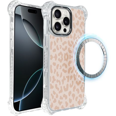 Hülle für iPhone 16 Pro Max ibizu DropGuard Ultra mit MagSafe, Boho, zartes Leopardenmuster (1/5)