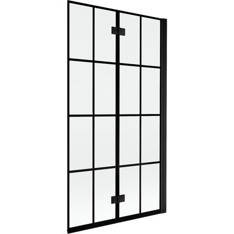Mexen Mist Duschabtrennung 2-flügelig rechts 100 x 150 cm, schwarzes Gitter, schwarz - 8A9-100-002-70-77-P (1/5)