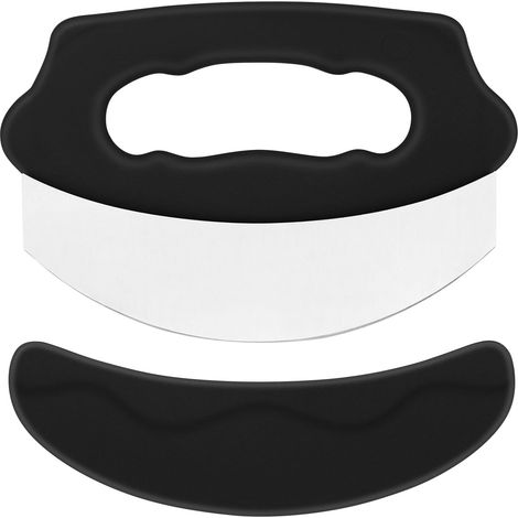Roulettes à pizza tranchantes en acier inoxydable pour piiza, tartes avec poignée confortable Hnadle, noir (1/5)