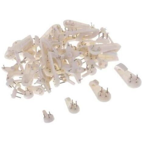 100pc Crochets Muraux Durs Cadre Photo Suspendu Suspension Outils De Fixation De Matériel De Fixation - S, M, L, Tailles Et Formes (1/4)