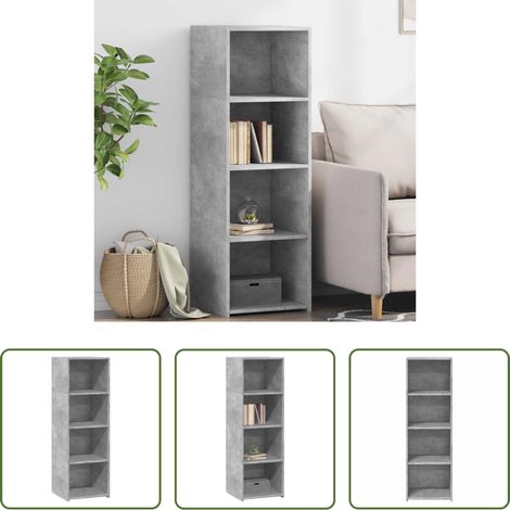 Betonfarbe - Highboard Betongrau 40x41x124 cm Holzwerkstoff (1/5)
