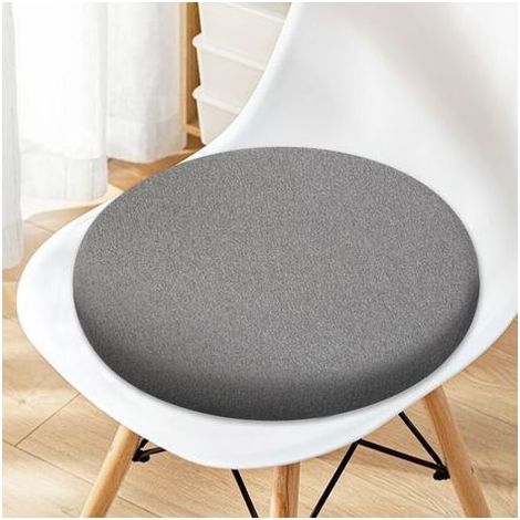 (Gris Foncé, 40cm)Galette De Chaise Rond, Coussins De Chaise, Coussin De Chaise Coussins D'assise Coussins De Siège Lavables Amovible Coussin D'assise Ronds en Coton Rebond Élevé pour Chaise (1/5)