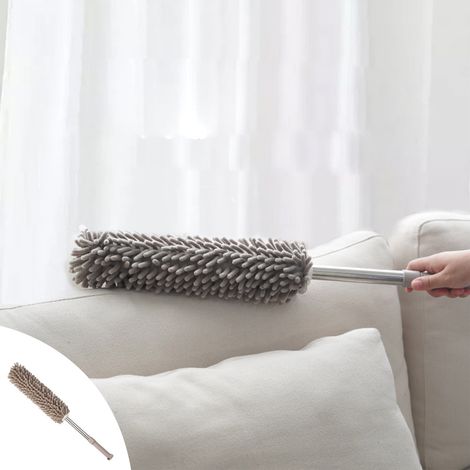 Chenille Duster - Extendable Pole 58 To 98 Cm - Washable Head - For Office Car Window Furniture Cleaning - 1 Piece (1/5)