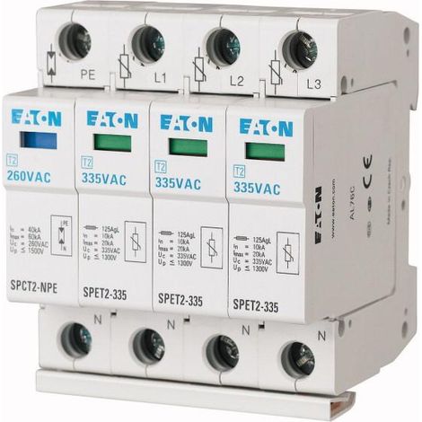 Parafoudres complets 3p+N 335VAC 4,5kA 000168702 EATON SPET2-335/3+NPE