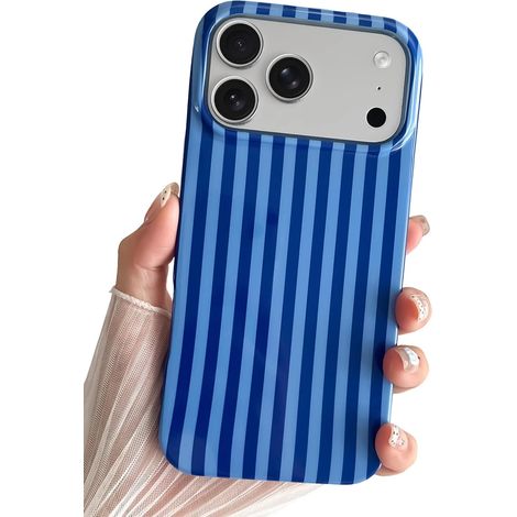 Coque pour iphone 18 Pro,Étui de téléphone Striped,pour Femmes et Filles,Bleu Marine (1/5)