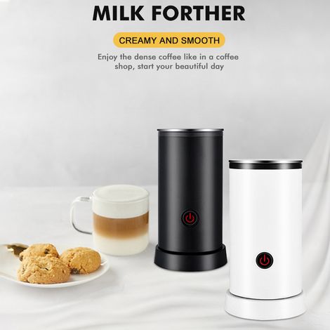 Elektrischer 4-in-1-Milchaufschäumer, 600 W, 240 ml, leise, rutschfest, Edelstahl, schwarz oder weiß, für Latte Macchiato, Cappuccino, Macchiato und heiße Schokolade (1/4)