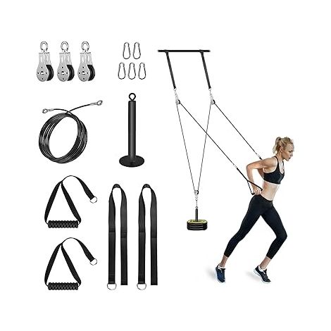 Poulie Musculation, Fitness Musculation Poulie Tirage, Entraînement des Bras LAT pulldown Machine Équipement Biceps Curl, Extensions de Triceps (1/5)