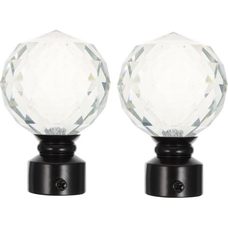 Lot De 2 Embouts De Tringle À Rideau Bouchons De Tête Pour Barre Rideau Salon Accessoires Pour Rideaux Et Stores Décoration Simple Et Rétro Pour Chambre Appartement Dortoir (1/5)