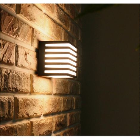 Applique Led Luce Calda Lampada A Parete Muro 10 W Esterno Faretto Cubo Nero (1/4)