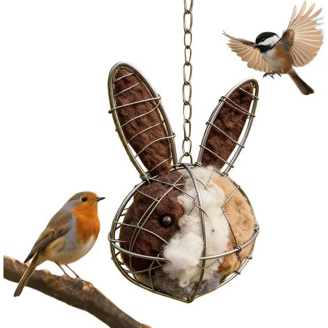 Nid d'oiseau fabriqué à la main en fibres naturelles - Support pour colibris et oiseaux sauvages - Nichoir d'hiver et d'été pour arbres - Décoration de jardin proche de la nature avec design (1/5)
