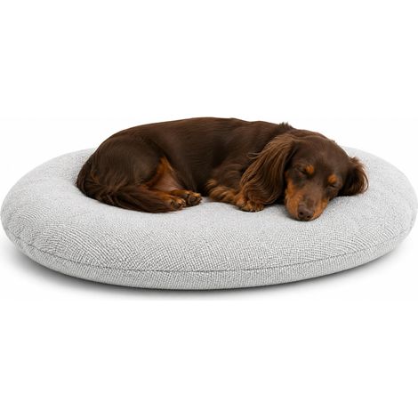 Panier Chien - Coussin Chien et Chat - Ovale Gris Clair - 70 x 56 x 8 cm - Déhoussable - Lavable à 30°C (1/5)