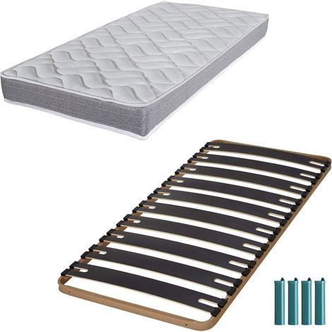 Matelas mousse + Sommier métal C310 90x190 Morgan - Hauteur 17 cm - Soutien ferme (1/5)