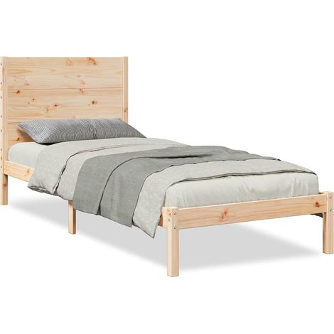 Maison Exclusive - Cama extralarga sin colchón madera maciza 90x2