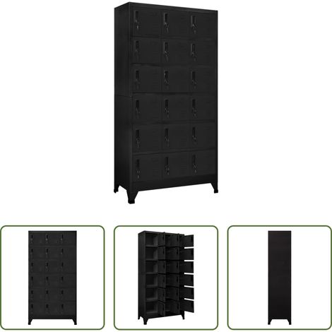 vidaXL Schrank für Büro - Schließfachschrank Schwarz 90x40x180 cm Stahl (1/5)