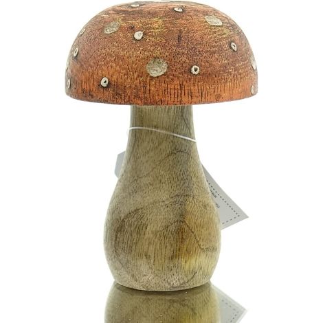 POSIWIO Deko - Pilz Shabby Chic Orange Ø 7 cm x 10 cm - Holz (1/4)