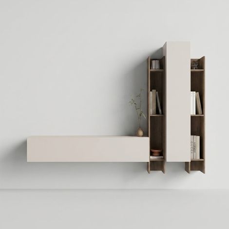 Meuble TV mural suspendu moderne pour salon Composition 157 (1/5)