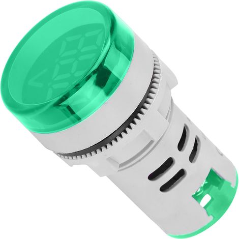 Voyant lumineux rond à LED, indicateur de voltmètre numérique AC (vert) (1/5)