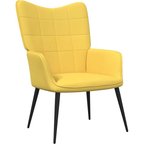 Chaise de relaxation,Chaise de Salon Jaune moutarde Tissu BGT65537 (1/5)