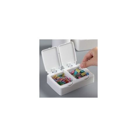 Mini-Aufbewahrungsbox für Patronenhülsen, Organizer für Bürobedarf, Quetschbox für Wattestäbchen, Sortierbox für Kleinteile (3 weiße Teile) - Crezuo (1/3)