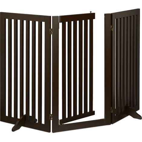 Barrière de sécurité pliable pour animaux protection escaliers cheminée 92 x 70 x 5 cm en métal gris (1/5)