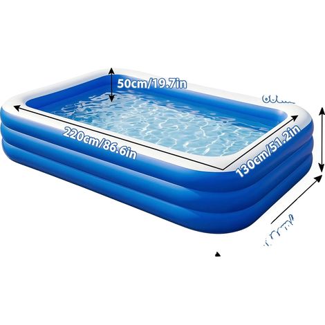 Piscine Gonflable, PVC Durable, Design Familial, L-2.6m (1/2)