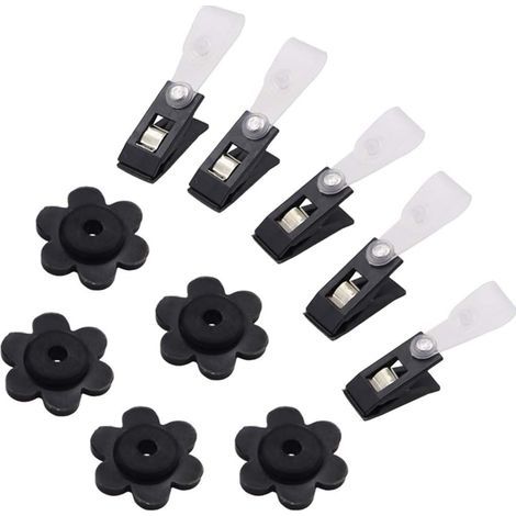Lot de 10 butées en caoutchouc pour drapeaux de jardin et clips anti-vent réglables - Accessoires pour supports de mâts de drapeaux de jardin (1/4)