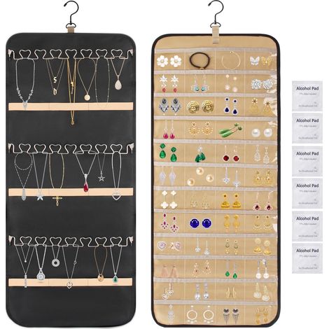 Double Face Présentoirs à Bijoux/Organisateur de Boucles d'oreilles pour Garde-Robe/Support pour Boucles d'oreilles/Rangement pour Bijoux/Porte Boucle d'oreille (1/5)