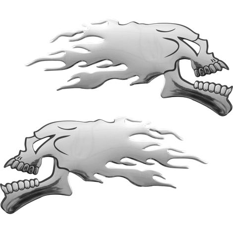 Emblema 3D cromato - 2 Skulls (1/5)