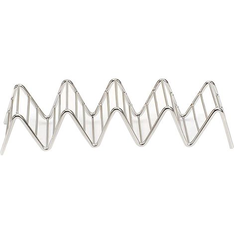Taco-Halter aus Edelstahl, V-förmiges Taco-Gestell, Aufbewahrung für Frühlingsrollen und Crêpes, 4 bis 5 Fächer, Maße 6,3 x 22,5 x 4,5 cm (1/5)