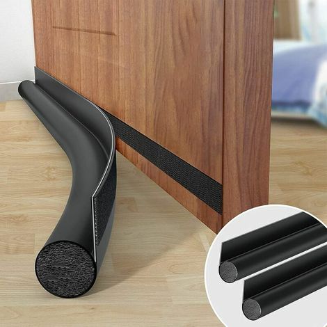burletes inferiores para puertas, color negro, resistentes al frío, 95 cm, impermeables, a prueba de ruido y polvo, para suelos de madera, baldosas y moquetas. (1/5)