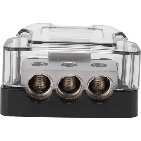 Répartiteur de puissance 3 voies, bloc de distribution de masse audio 0 AWG vers 4 AWG, séparateur universel pour voiture, connecteur électrique robuste (1/5)