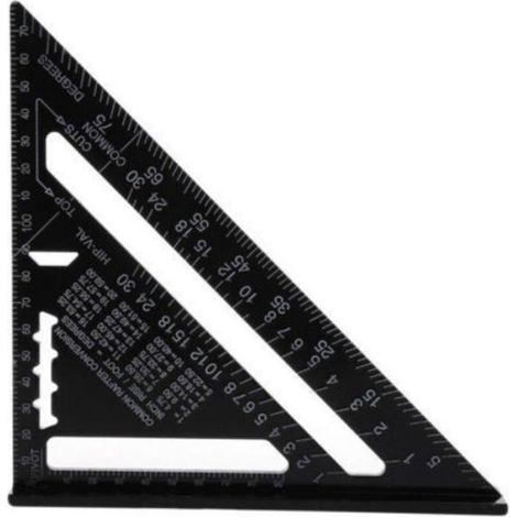 Equerre Triangle Aluminium - 18 cm - Règle Équerre Rapporteur Trusquin Guide de Coupe - Pour Chantier et Bricolage - 1 Pièce (1/3)