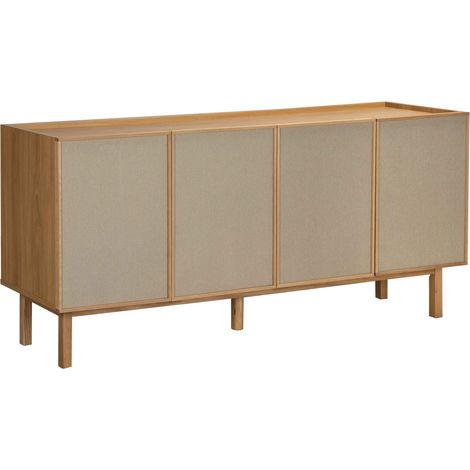 Buffet effet bois 4 portes style scandinave 180 cm bois clair