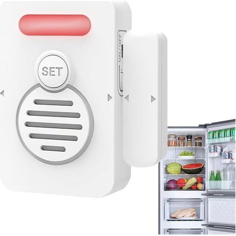 Alarme porte congélateur - Capteur ouverture porte sans fil, alarme porte réfrigérateur pour frigo et congélateur domestique (1/5)