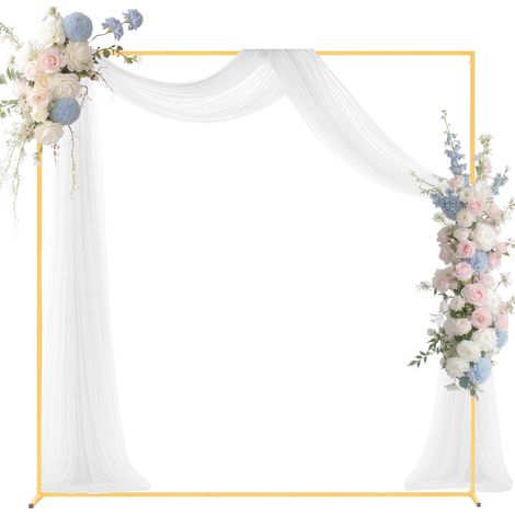 VEVOR Supporto per Fondale ad Arco 2 x 2 m, Struttura Stabile, Facile da Montare, Set di Fondali ad Arco per Feste Quadrato in Metallo Dorato per Compleanno, Lauree, Decorazioni per Cerimonie