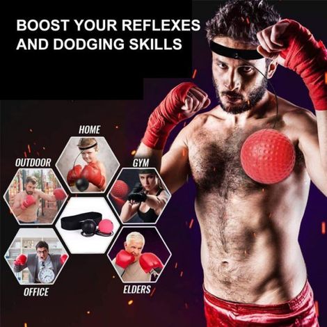 Box-Reflex-Ball - Serre-Tête Ajustable - Corde Élastique - Entraînement Vitesse Réaction Focus - Pour Adultes Et Enfants - 1 Pièce (1/5)