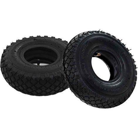 2 pneus et 2 chambres à air 3.00-4 260 x 85 mm pour diable, caoutchouc noir - PANGIVO (1/4)