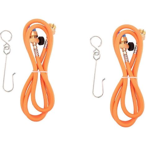 2 tuyaux de torche de soudage CGA600 de 1,5 m (5 pi) avec crochet de ceinture, compatibles avec le kit d'extension de torche MAPP-JXLGV. (1/5)