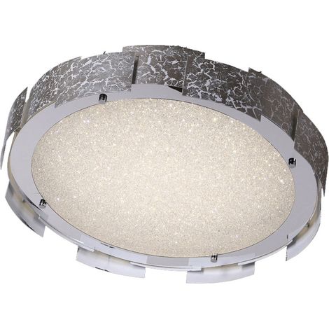 Plafón LED regulable "Jade" con mando a distancia (36W 3CCT 2520lm) IP20 Ø48cm fabricado en metal y acrílico color plata (1/3)