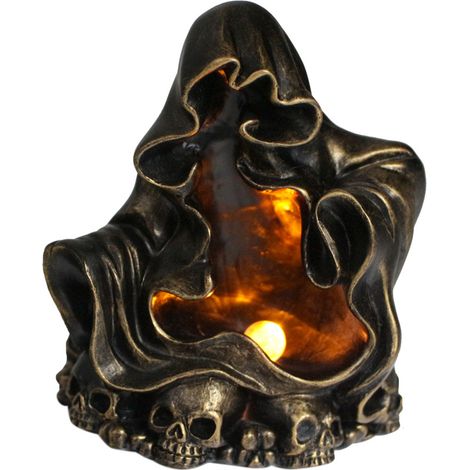 Lampe Fantôme Effrayante in Résine de Crâne Éclairage, Statue Décorative Unique für Fêtes d'Halloween und Décoration Extérieure (1/5)